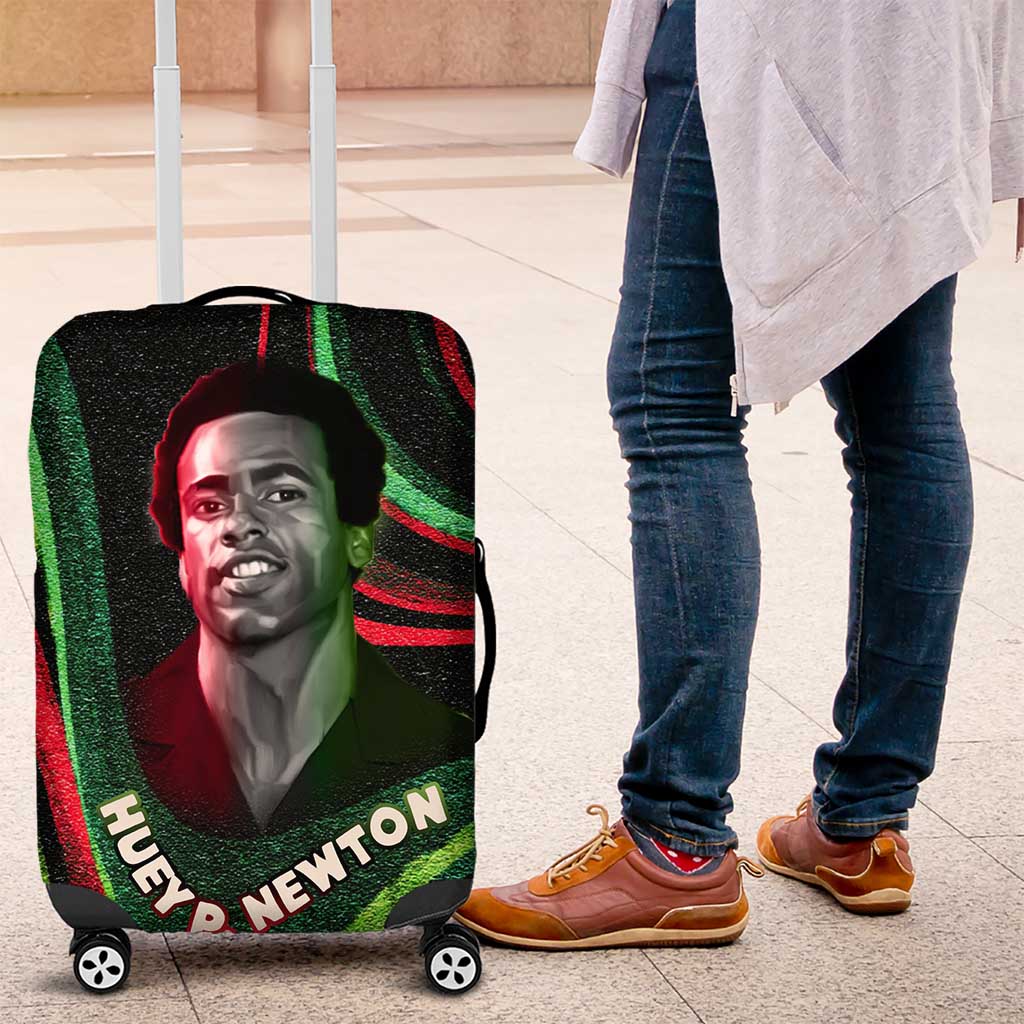 Huey P. Newton Luggage Cover Swirl Design Black Panther Party Symbol Revolutionary Tribute - Wonder Print Shop