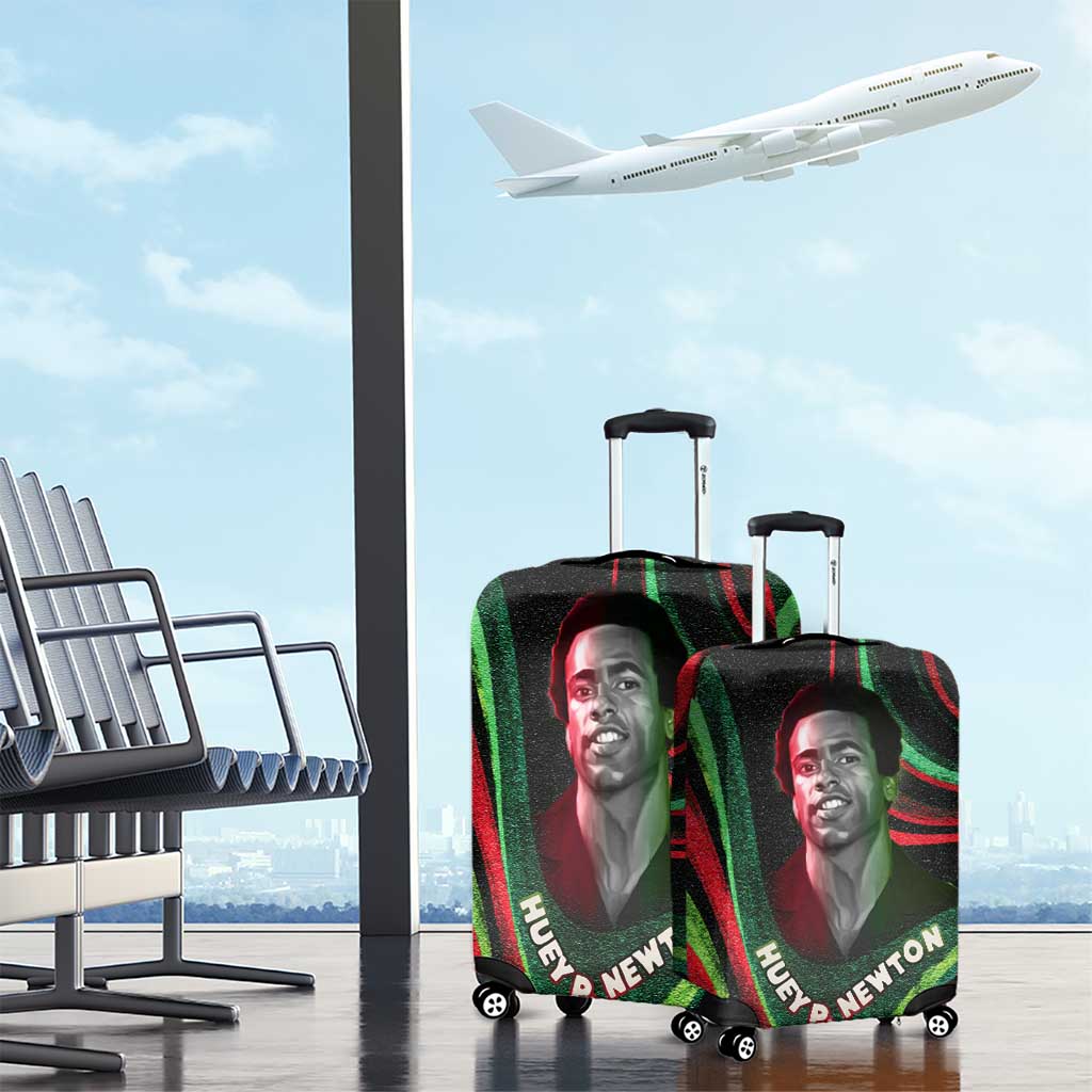 Huey P. Newton Luggage Cover Swirl Design Black Panther Party Symbol Revolutionary Tribute - Wonder Print Shop