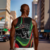Huey P. Newton Men Tank Top Swirl Design Black Panther Party Symbol Revolutionary Tribute - Wonder Print Shop