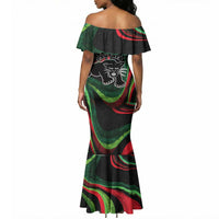 Huey P. Newton Mermaid Dress Swirl Design Black Panther Party Symbol Revolutionary Tribute TS04