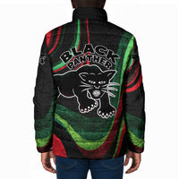 Huey P. Newton Padded Jacket Swirl Design Black Panther Party Symbol Revolutionary Tribute - Wonder Print Shop