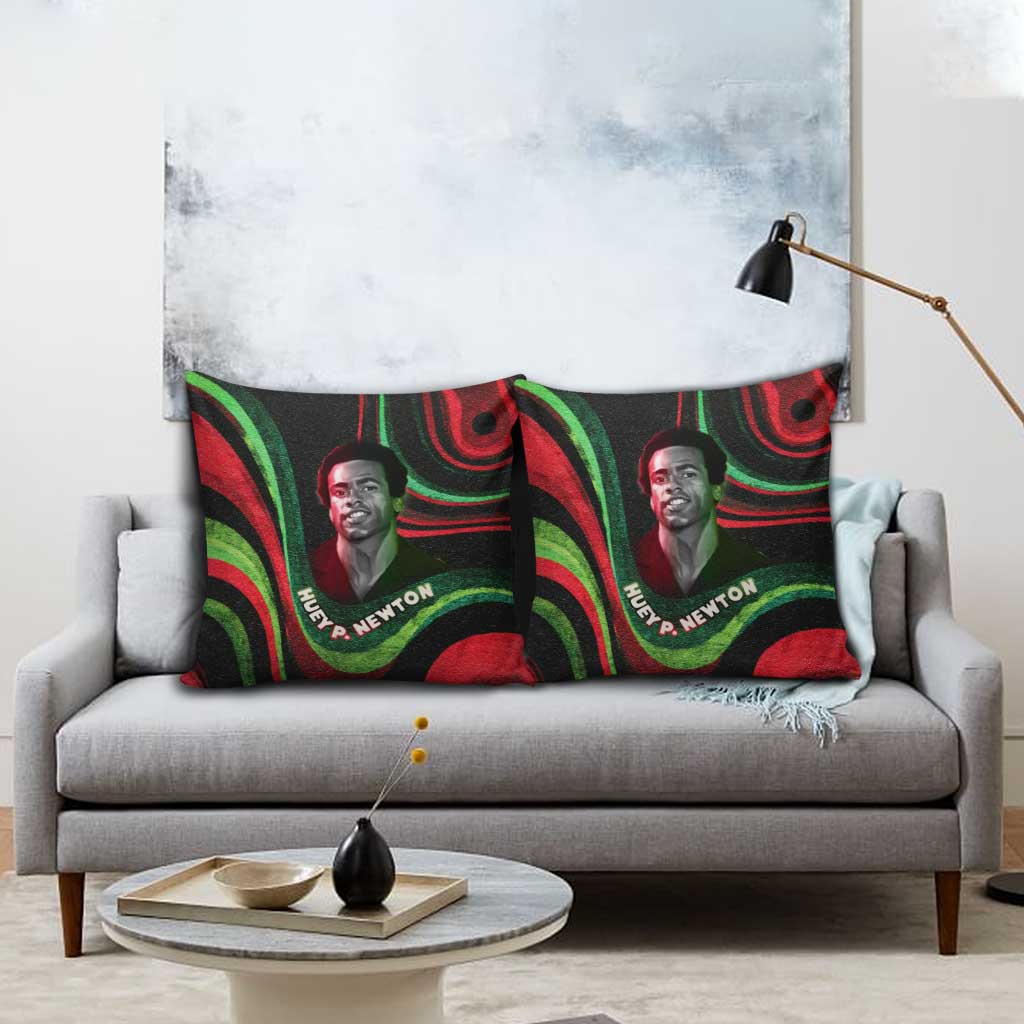 Huey P. Newton Pillow Cover Swirl Design Black Panther Party Symbol Revolutionary Tribute - Wonder Print Shop