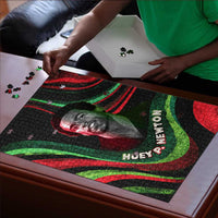 Huey P. Newton Puzzle Swirl Design Black Panther Party Symbol Revolutionary Tribute - Wonder Print Shop