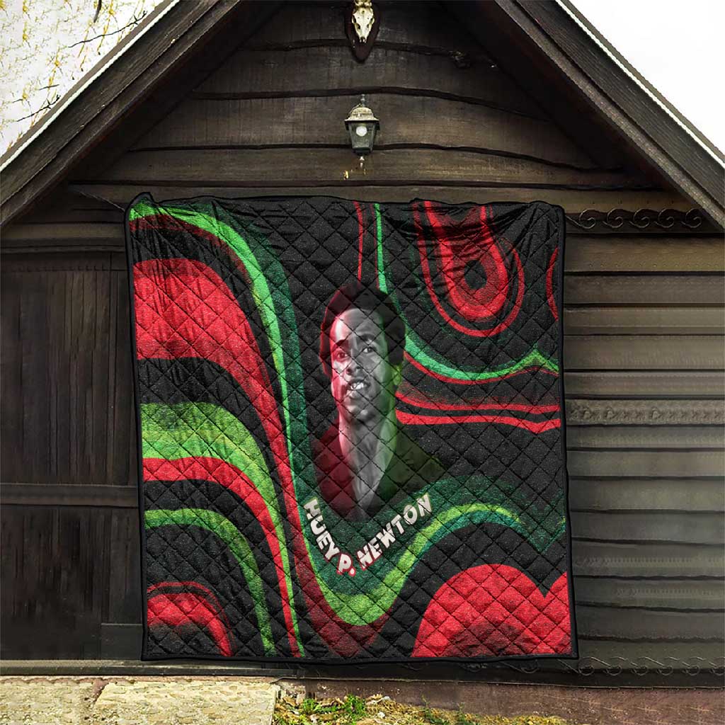 Huey P. Newton Quilt Swirl Design Black Panther Party Symbol Revolutionary Tribute - Wonder Print Shop