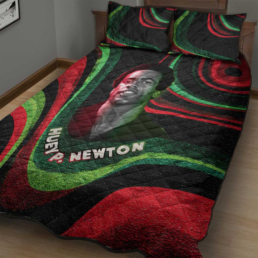 Huey P. Newton Quilt Bed Set Swirl Design Black Panther Party Symbol Revolutionary Tribute - Wonder Print Shop