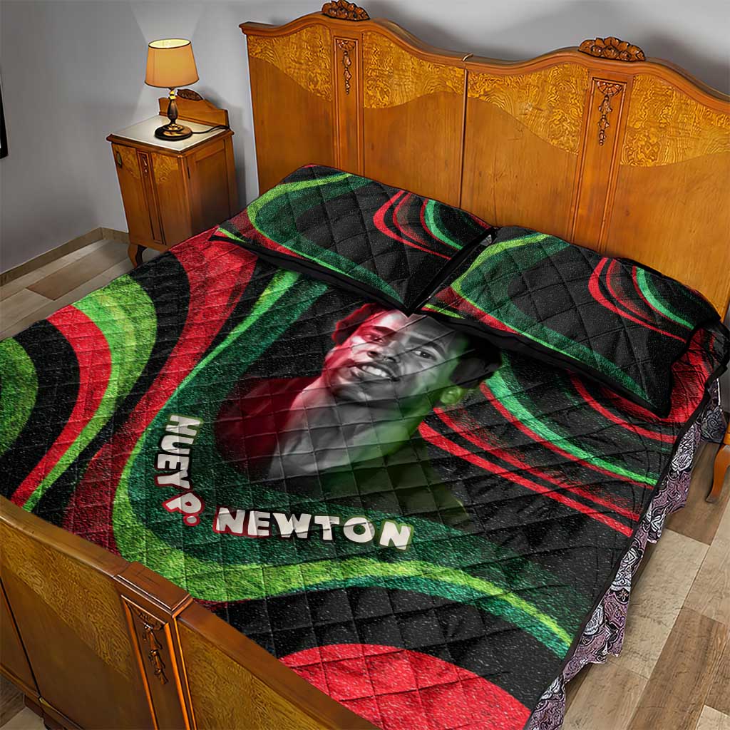 Huey P. Newton Quilt Bed Set Swirl Design Black Panther Party Symbol Revolutionary Tribute - Wonder Print Shop