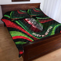 Huey P. Newton Quilt Bed Set Swirl Design Black Panther Party Symbol Revolutionary Tribute - Wonder Print Shop