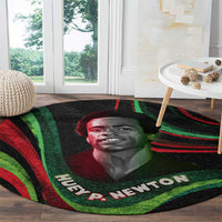 Huey P. Newton Round Carpet Swirl Design Black Panther Party Symbol Revolutionary Tribute - Wonder Print Shop