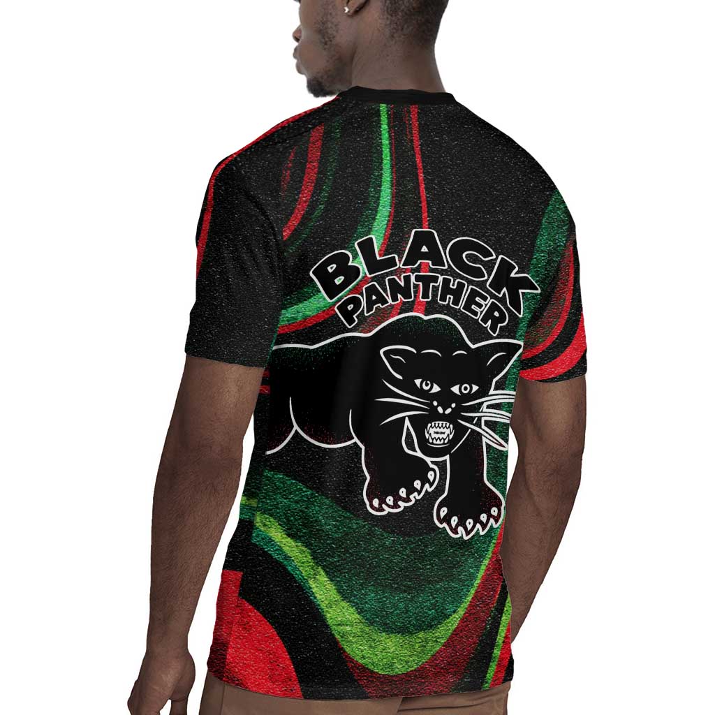 Huey P. Newton Rugby Jersey Swirl Design Black Panther Party Symbol Revolutionary Tribute TS04