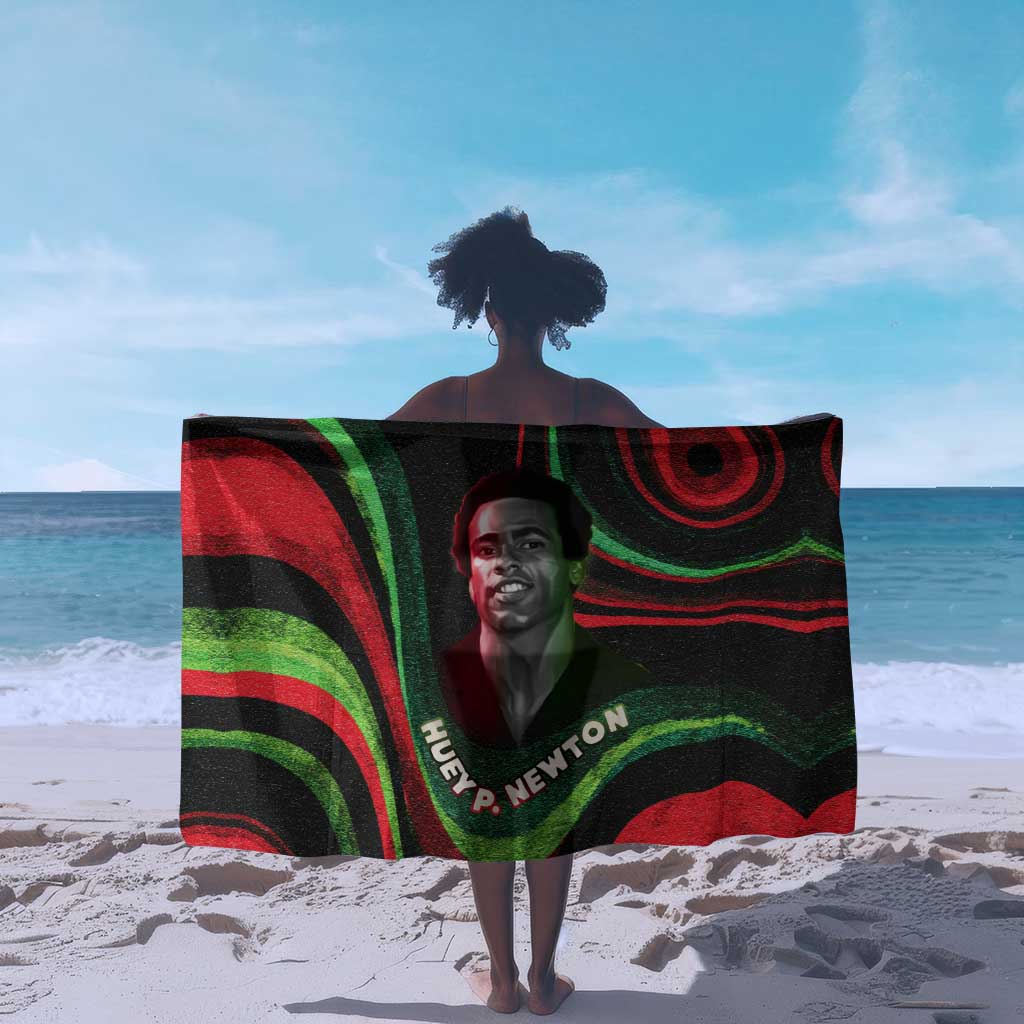 Huey P. Newton Sarong Swirl Design Black Panther Party Symbol Revolutionary Tribute - Wonder Print Shop