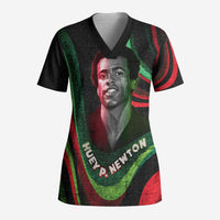 Huey P. Newton Scrub Top Swirl Design Black Panther Party Symbol Revolutionary Tribute - Wonder Print Shop