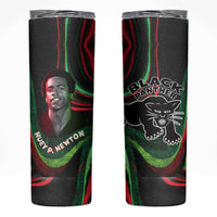 Huey P. Newton Skinny Tumbler Swirl Design Black Panther Party Symbol Revolutionary Tribute - Wonder Print Shop