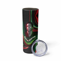 Huey P. Newton Skinny Tumbler Swirl Design Black Panther Party Symbol Revolutionary Tribute - Wonder Print Shop