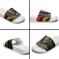 Huey P. Newton Slide Sandals Swirl Design Black Panther Party Symbol Revolutionary Tribute - Wonder Print Shop