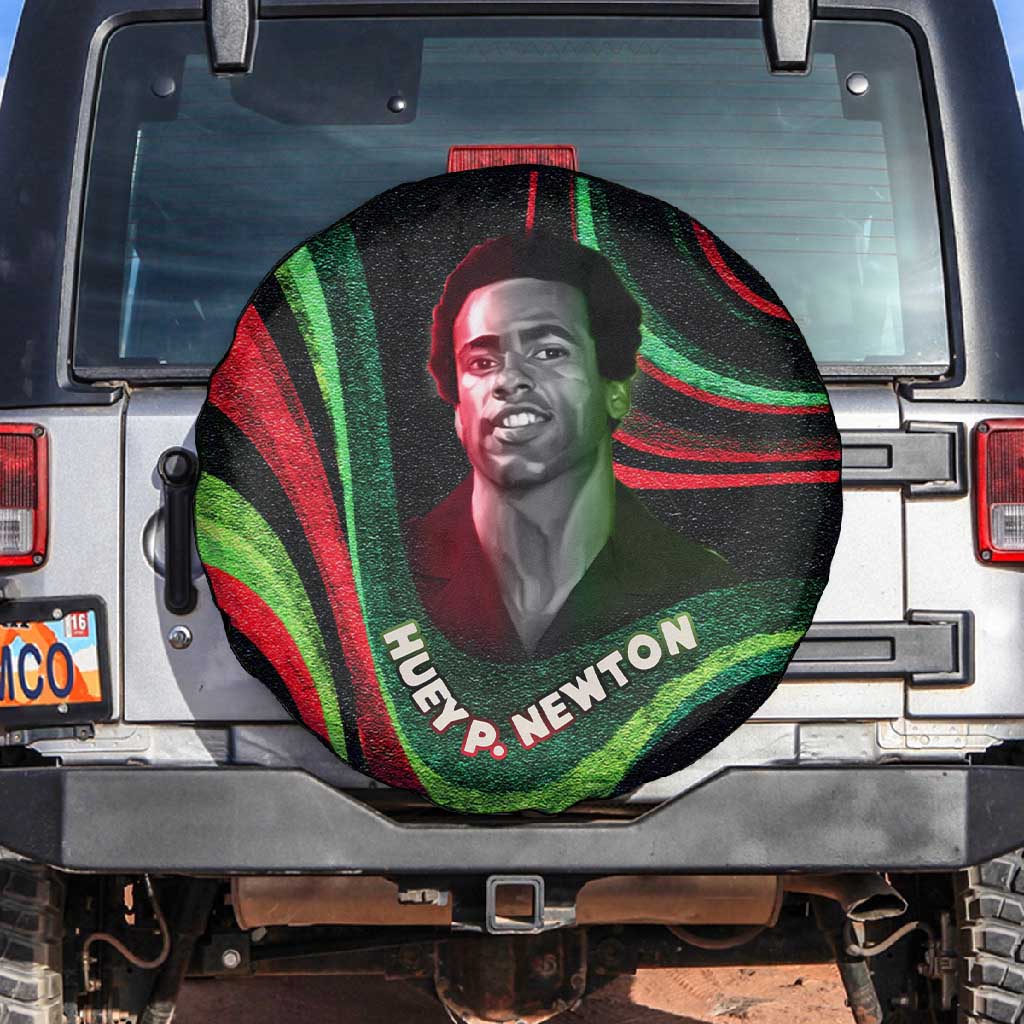 Huey P. Newton Spare Tire Cover Swirl Design Black Panther Party Symbol Revolutionary Tribute - Wonder Print Shop