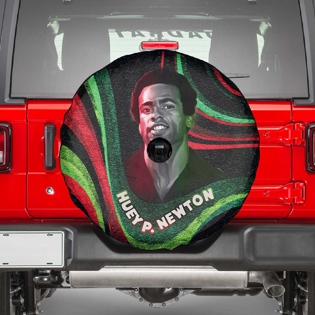Huey P. Newton Spare Tire Cover Swirl Design Black Panther Party Symbol Revolutionary Tribute - Wonder Print Shop