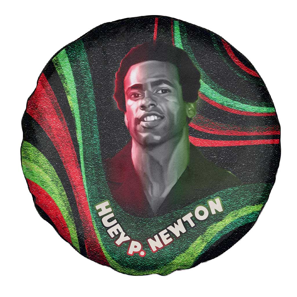 Huey P. Newton Spare Tire Cover Swirl Design Black Panther Party Symbol Revolutionary Tribute - Wonder Print Shop