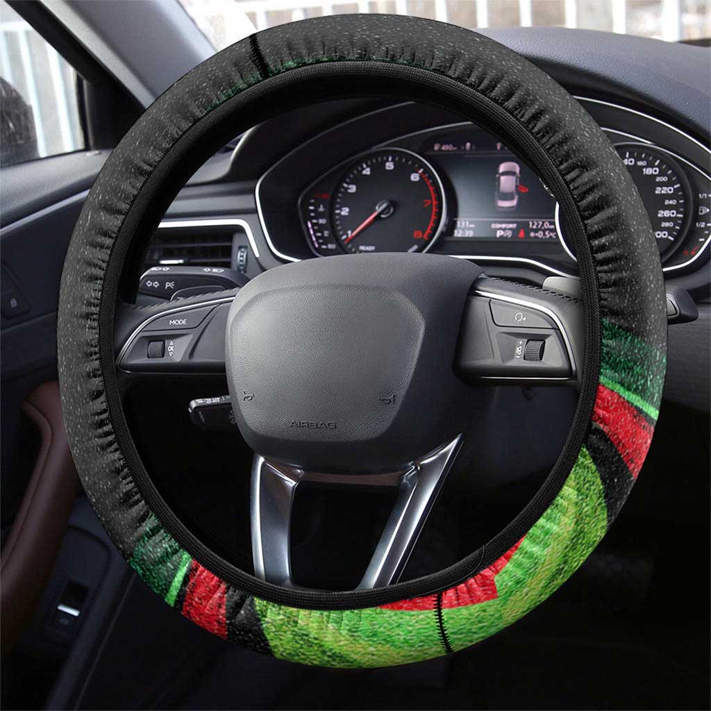 Huey P. Newton Steering Wheel Cover Swirl Design Black Panther Party Symbol Revolutionary Tribute - Wonder Print Shop