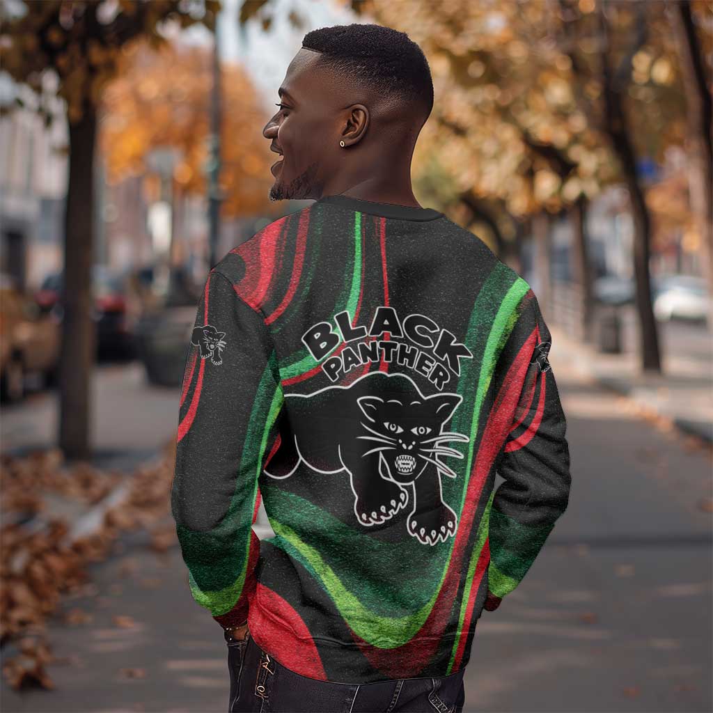 Huey P. Newton Sweatshirt Swirl Design Black Panther Party Symbol Revolutionary Tribute - Wonder Print Shop