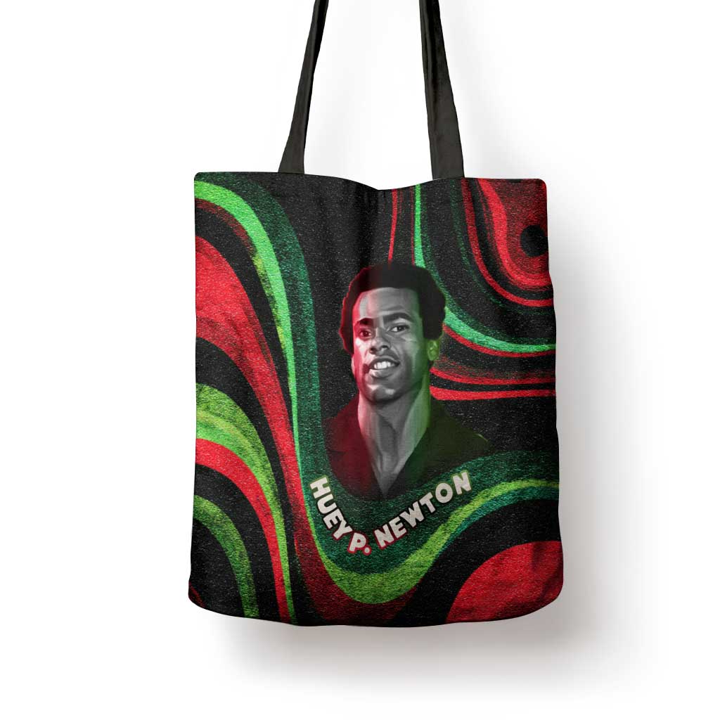 Huey P. Newton Tote Bag Swirl Design Black Panther Party Symbol Revolutionary Tribute - Wonder Print Shop