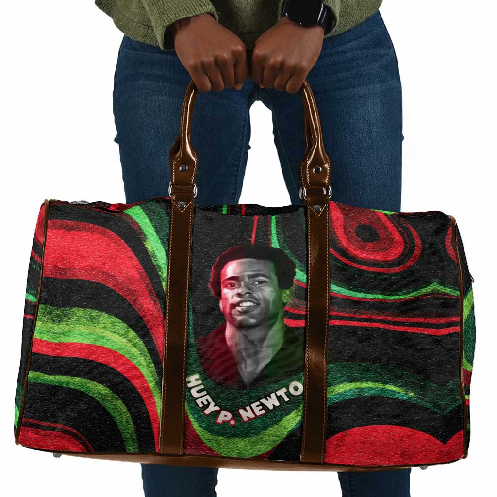 Huey P. Newton Travel Bag Swirl Design Black Panther Party Symbol Revolutionary Tribute - Wonder Print Shop