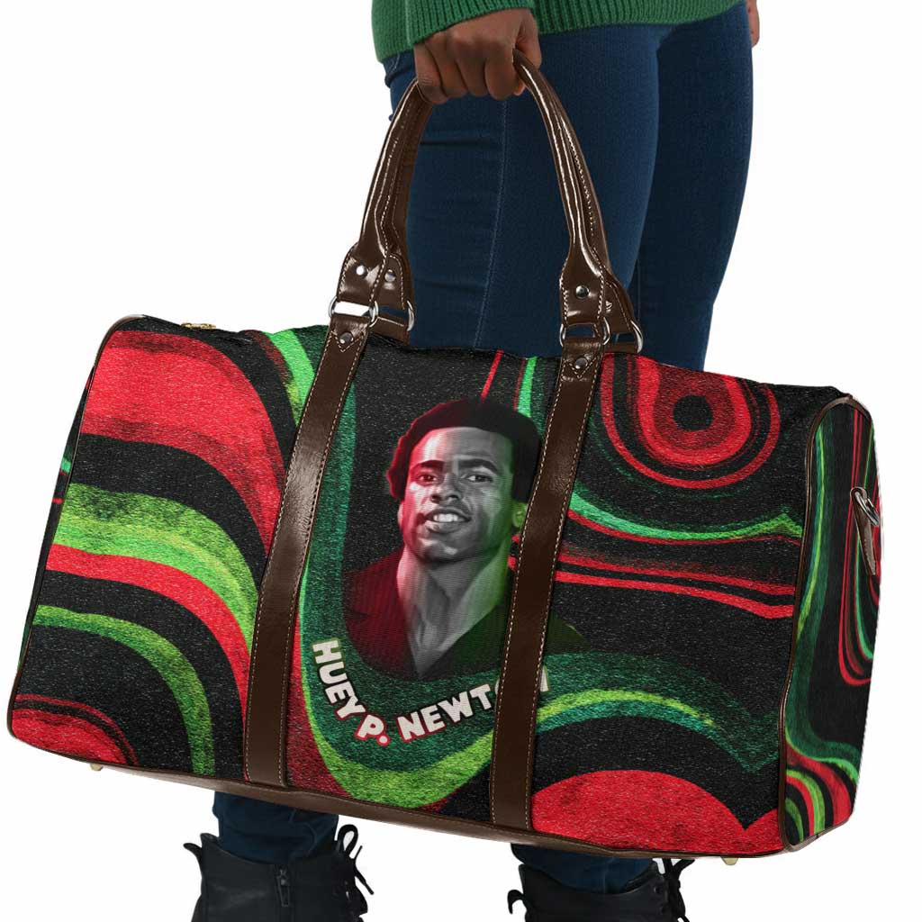 Huey P. Newton Travel Bag Swirl Design Black Panther Party Symbol Revolutionary Tribute - Wonder Print Shop