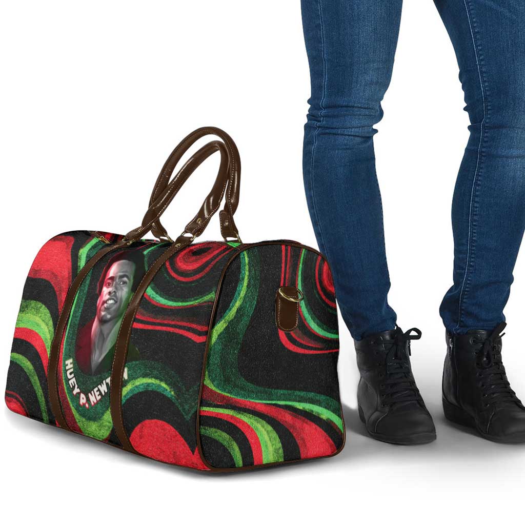 Huey P. Newton Travel Bag Swirl Design Black Panther Party Symbol Revolutionary Tribute - Wonder Print Shop