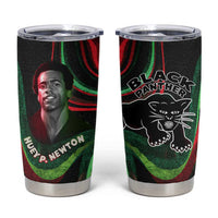 Huey P. Newton Tumbler Cup Swirl Design Black Panther Party Symbol Revolutionary Tribute - Wonder Print Shop