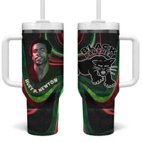 Huey P. Newton Tumbler With Handle Swirl Design Black Panther Party Symbol Revolutionary Tribute - Wonder Print Shop