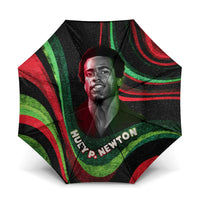 Huey P. Newton Umbrella Swirl Design Black Panther Party Symbol Revolutionary Tribute - Wonder Print Shop