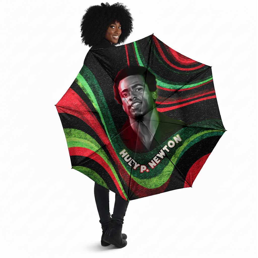 Huey P. Newton Umbrella Swirl Design Black Panther Party Symbol Revolutionary Tribute - Wonder Print Shop