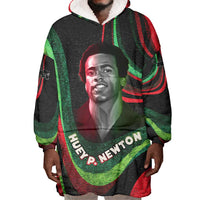 Huey P. Newton Wearable Blanket Hoodie Swirl Design Black Panther Party Symbol Revolutionary Tribute - Wonder Print Shop