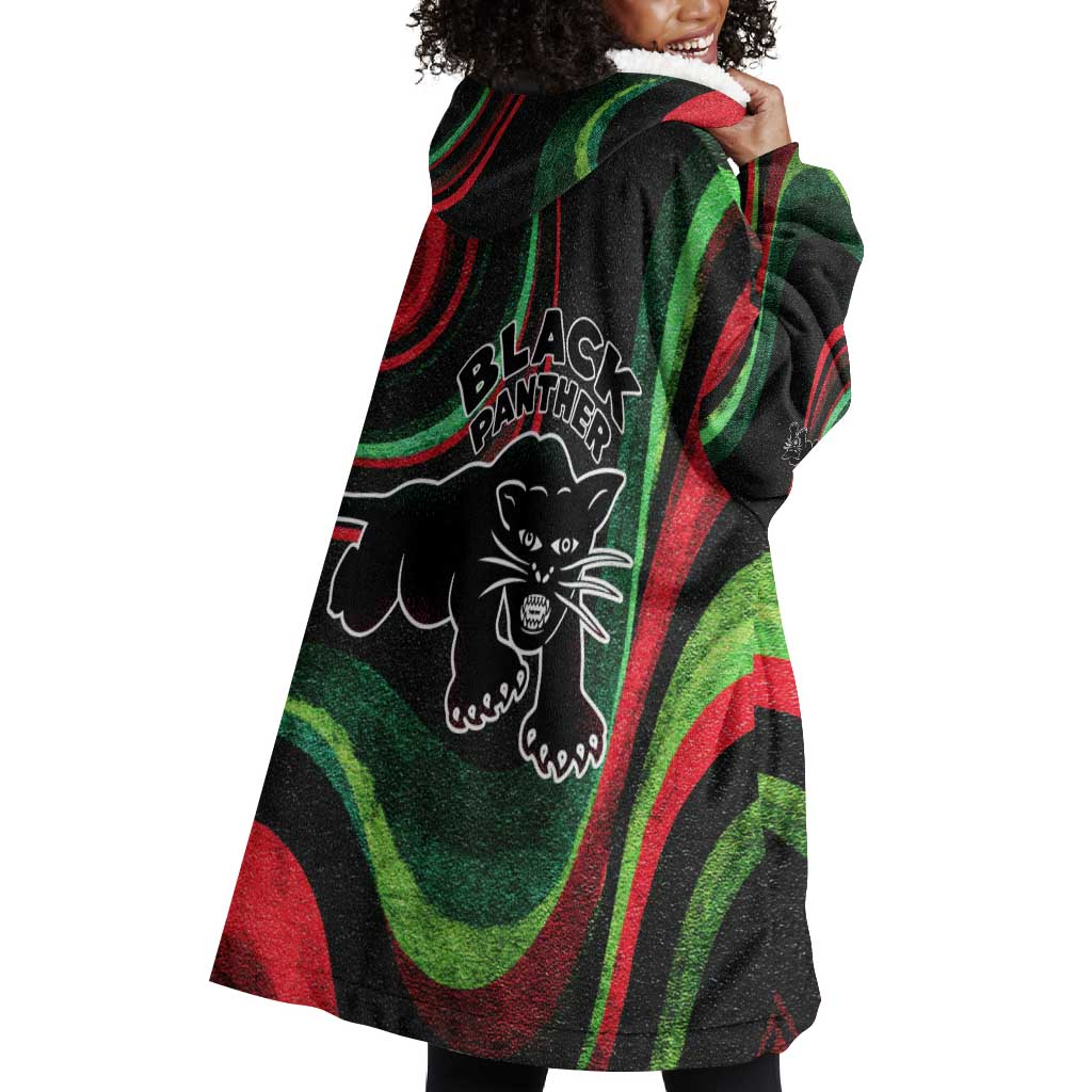 Huey P. Newton Wearable Blanket Hoodie Swirl Design Black Panther Party Symbol Revolutionary Tribute - Wonder Print Shop