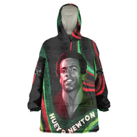 Huey P. Newton Wearable Blanket Hoodie Swirl Design Black Panther Party Symbol Revolutionary Tribute - Wonder Print Shop