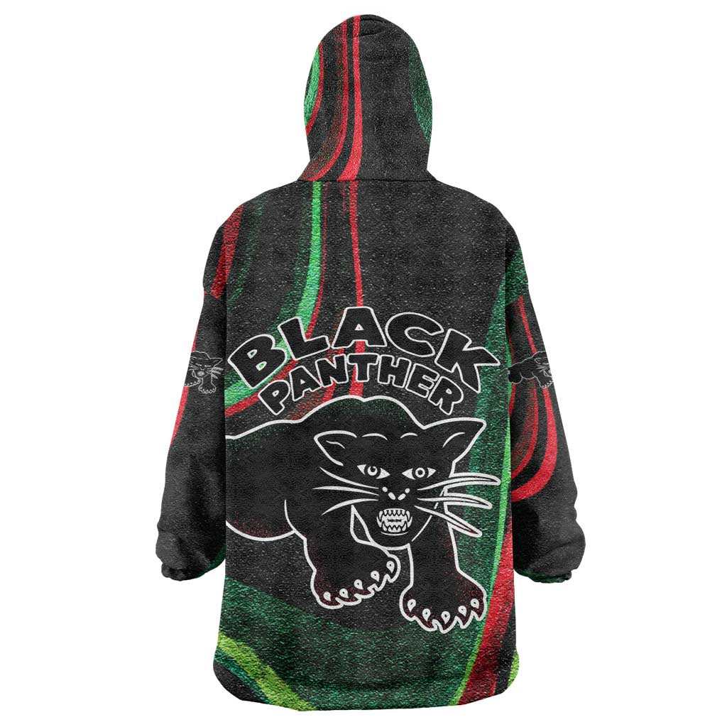 Huey P. Newton Wearable Blanket Hoodie Swirl Design Black Panther Party Symbol Revolutionary Tribute - Wonder Print Shop