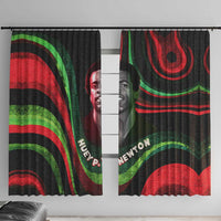 Huey P. Newton Window Curtain Swirl Design Black Panther Party Symbol Revolutionary Tribute - Wonder Print Shop