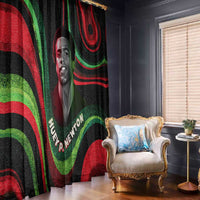 Huey P. Newton Window Curtain Swirl Design Black Panther Party Symbol Revolutionary Tribute - Wonder Print Shop