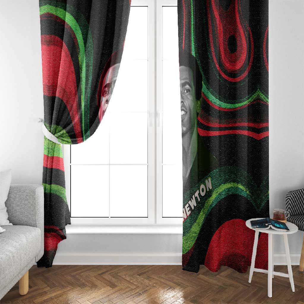 Huey P. Newton Window Curtain Swirl Design Black Panther Party Symbol Revolutionary Tribute - Wonder Print Shop