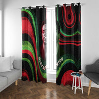Huey P. Newton Window Curtain Swirl Design Black Panther Party Symbol Revolutionary Tribute - Wonder Print Shop