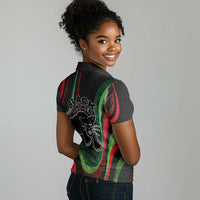 Huey P. Newton Women Polo Shirt Swirl Design Black Panther Party Symbol Revolutionary Tribute TS04