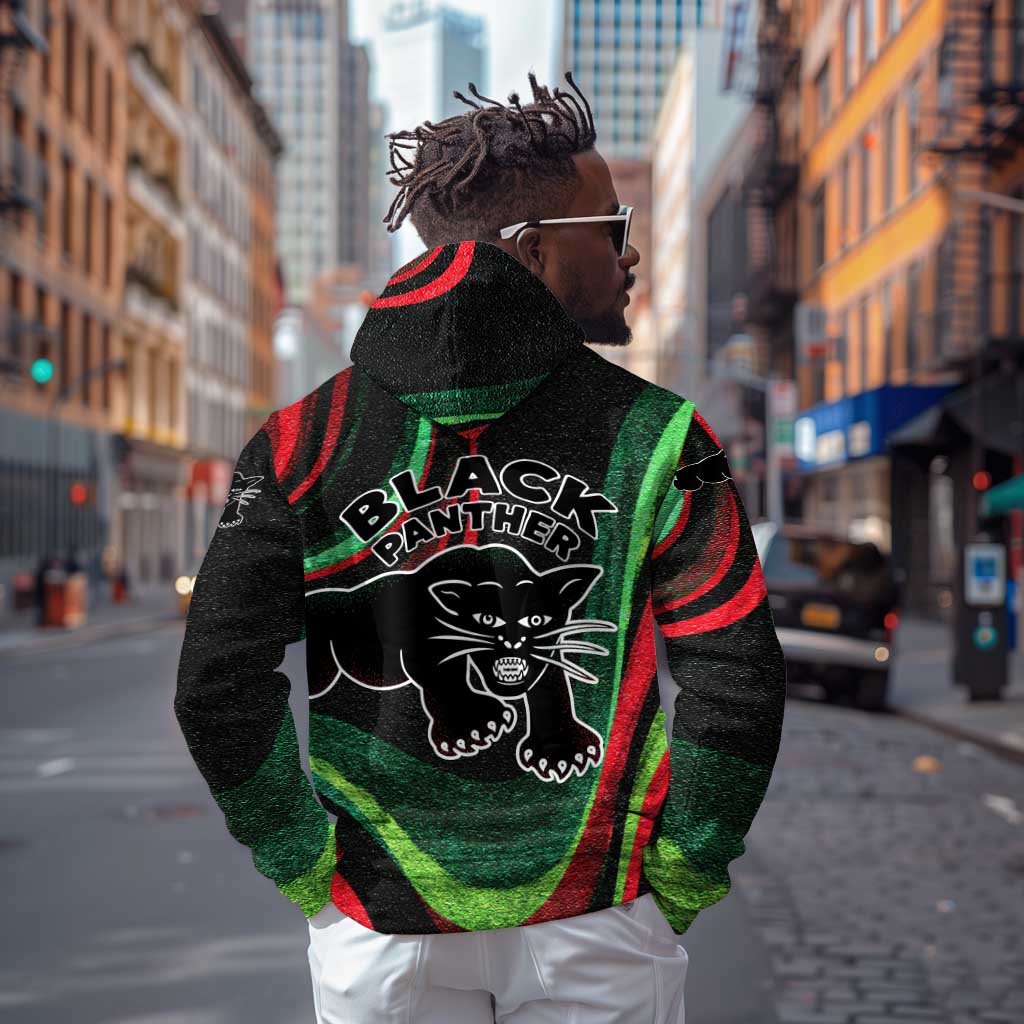 Huey P. Newton Zip Hoodie Swirl Design Black Panther Party Symbol Revolutionary Tribute - Wonder Print Shop