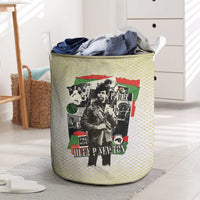 Huey P. Newton Laundry Basket Black Panther Collage Design Civil Rights Movement Theme Revolutionary Tribute - Wonder Print Shop
