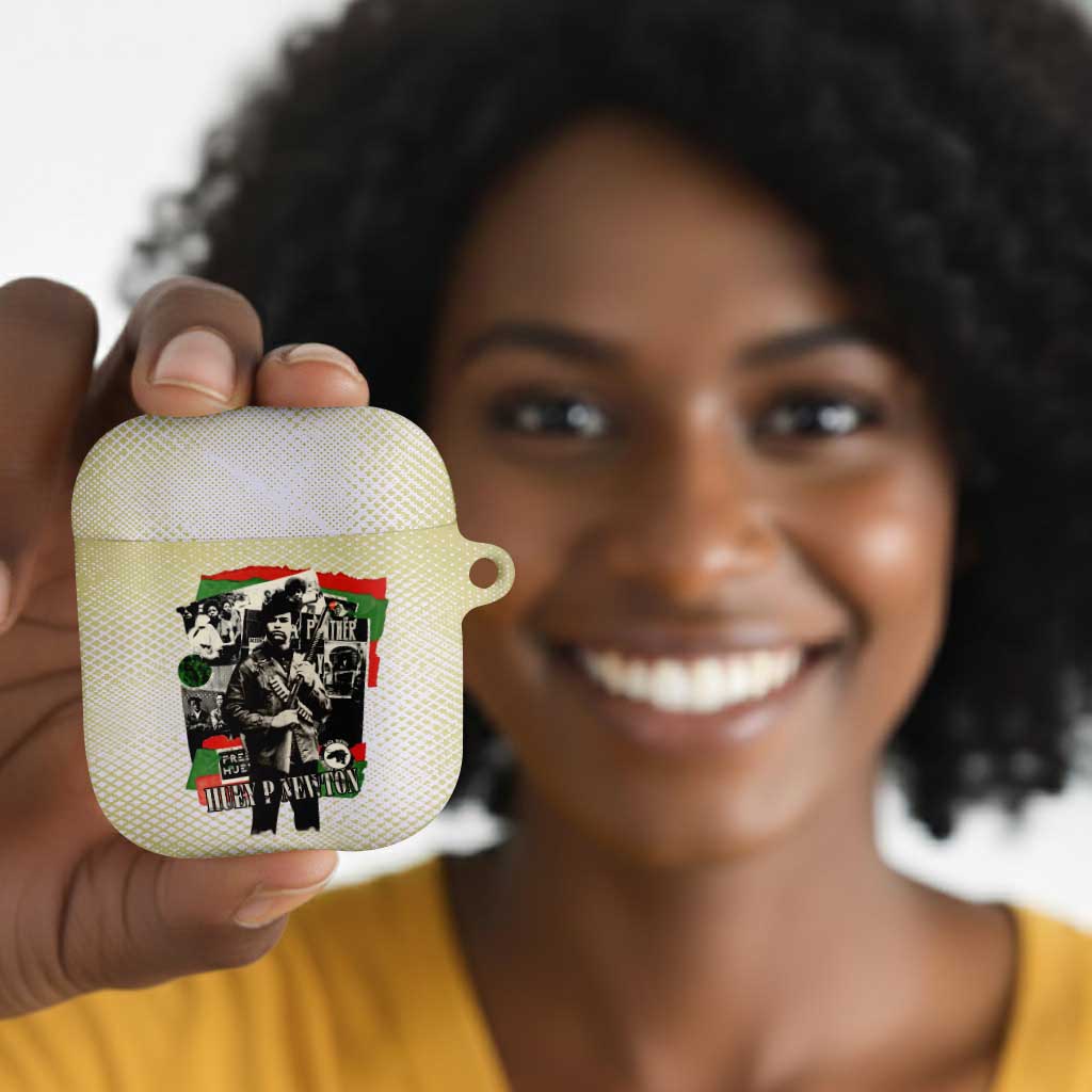 Huey P. Newton AirPods Case Black Panther Collage Design Civil Rights Movement Theme Revolutionary Tribute - Wonder Print Shop