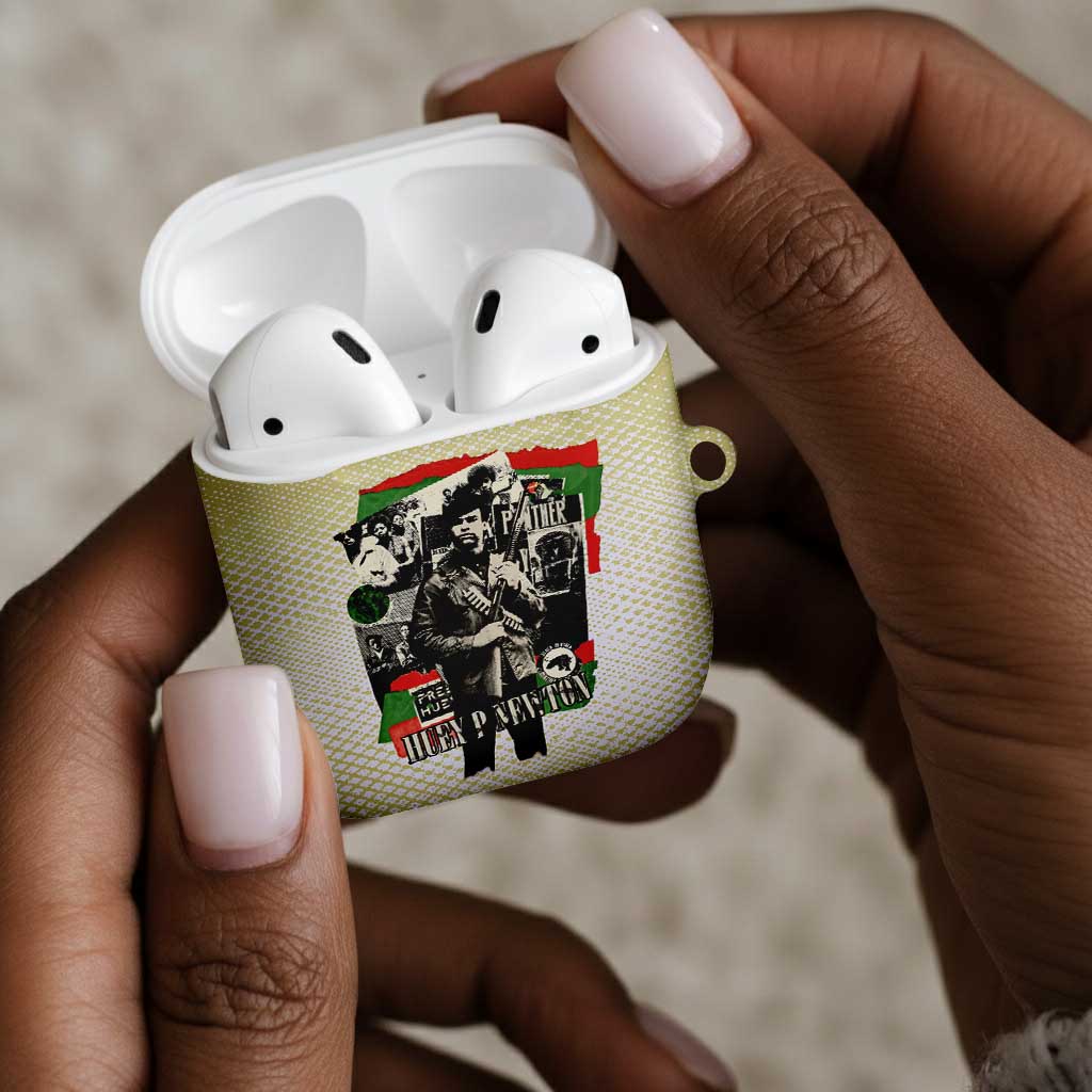 Huey P. Newton AirPods Case Black Panther Collage Design Civil Rights Movement Theme Revolutionary Tribute - Wonder Print Shop