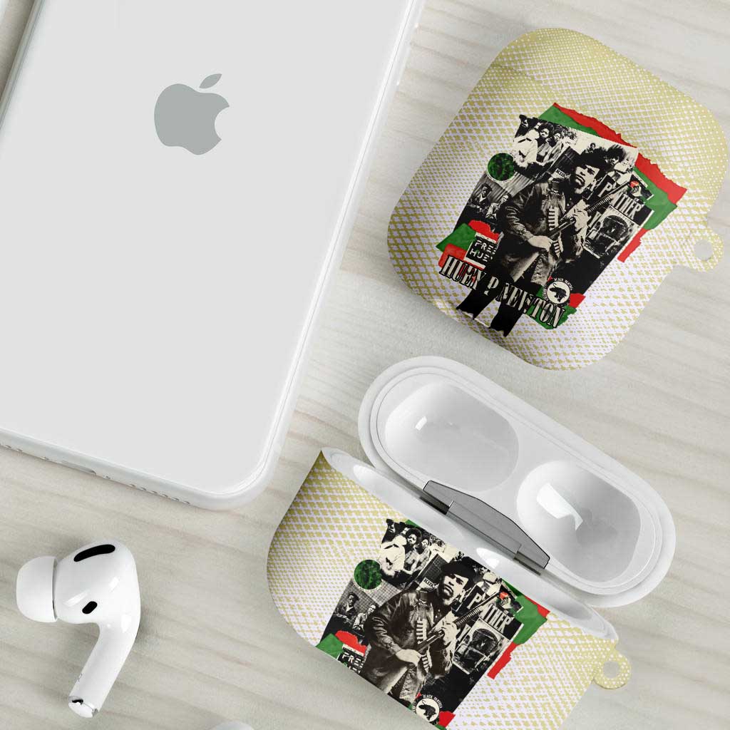 Huey P. Newton AirPods Case Black Panther Collage Design Civil Rights Movement Theme Revolutionary Tribute - Wonder Print Shop