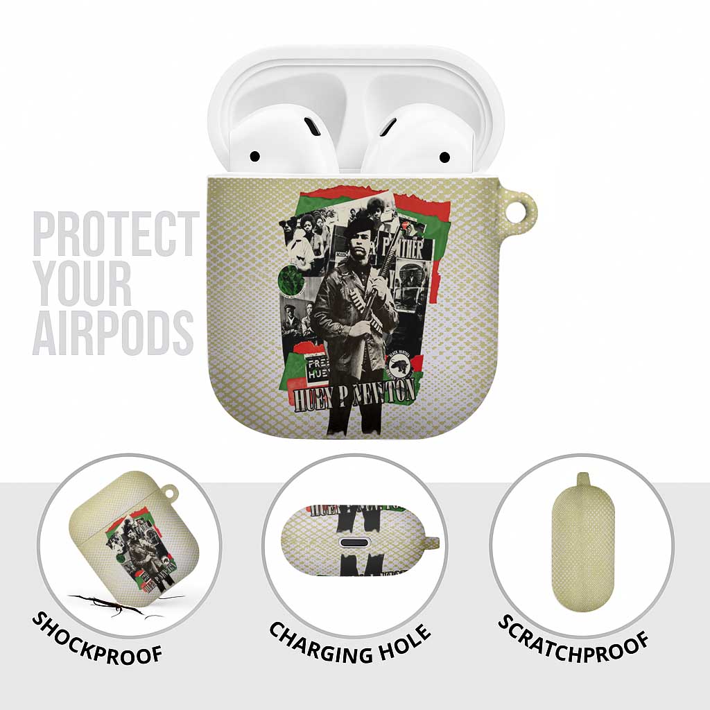 Huey P. Newton AirPods Case Black Panther Collage Design Civil Rights Movement Theme Revolutionary Tribute - Wonder Print Shop