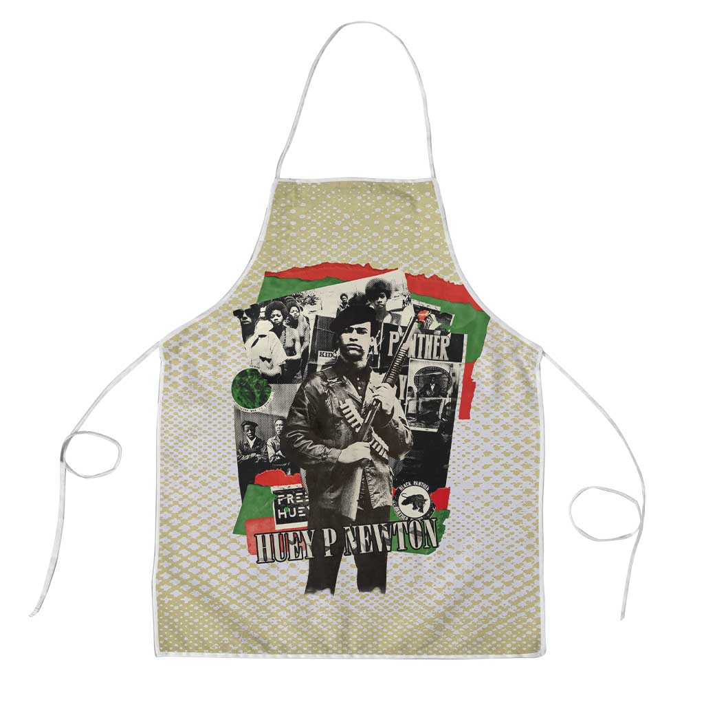 Huey P. Newton Apron Black Panther Collage Design Civil Rights Movement Theme Revolutionary Tribute - Wonder Print Shop