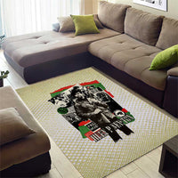 Huey P. Newton Area Rug Black Panther Collage Design Civil Rights Movement Theme Revolutionary Tribute - Wonder Print Shop