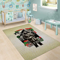 Huey P. Newton Area Rug Black Panther Collage Design Civil Rights Movement Theme Revolutionary Tribute - Wonder Print Shop