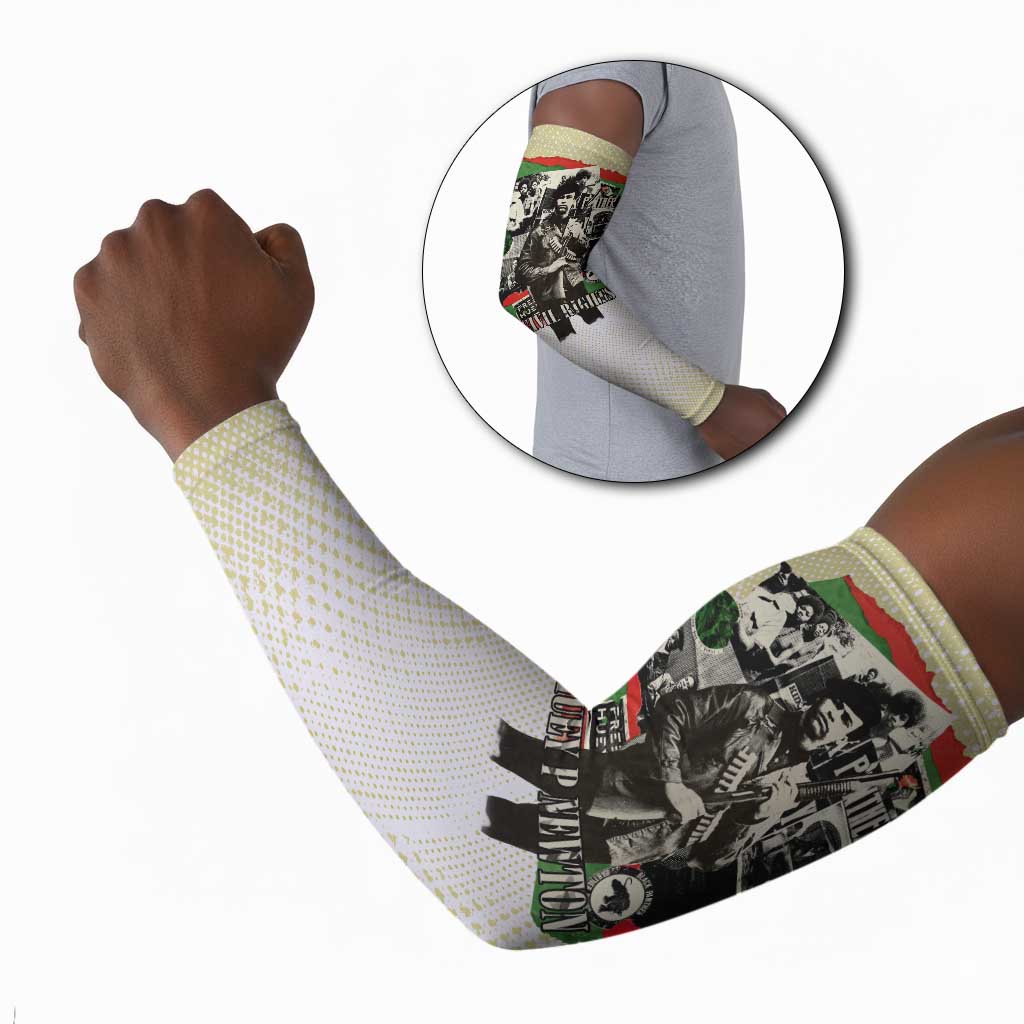 Huey P. Newton Arm Sleeves Black Panther Collage Design Civil Rights Movement Theme Revolutionary Tribute - Wonder Print Shop